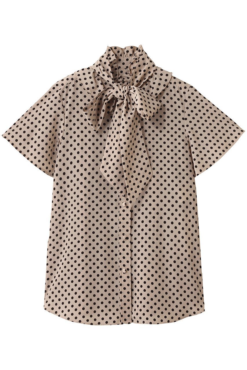 【アルアバイル/allureville】の【Loulou Willoughby】デシンドットフレアスリーブBL A インテリア・キッズ・メンズ・レディースファッション・服の通販 founy(ファニー) 　ファッション　Fashion　レディースファッション　Fashion for Women　トップス・カットソー　Cut & Sew Tops　シャツ・ブラウス・オフィスカジュアル　Elegant Blouses & Button-Ups　カーディガン　Cardigan, Knitwear　クラシカル　Classical, Vintage-Inspired　ジャケット　Jacket, Outerwear　スリーブ　Sleeve, Long Sleeve / Short Sleeve　ドット　Polka Dot, Dot Pattern　ロング　Long, Long-Length　エレガント 上品　Elegant　ビジネス 仕事 通勤　Business / Work / Commuting　ライトベージュ|ID: prp329100004926515 ipo3291000000036965843