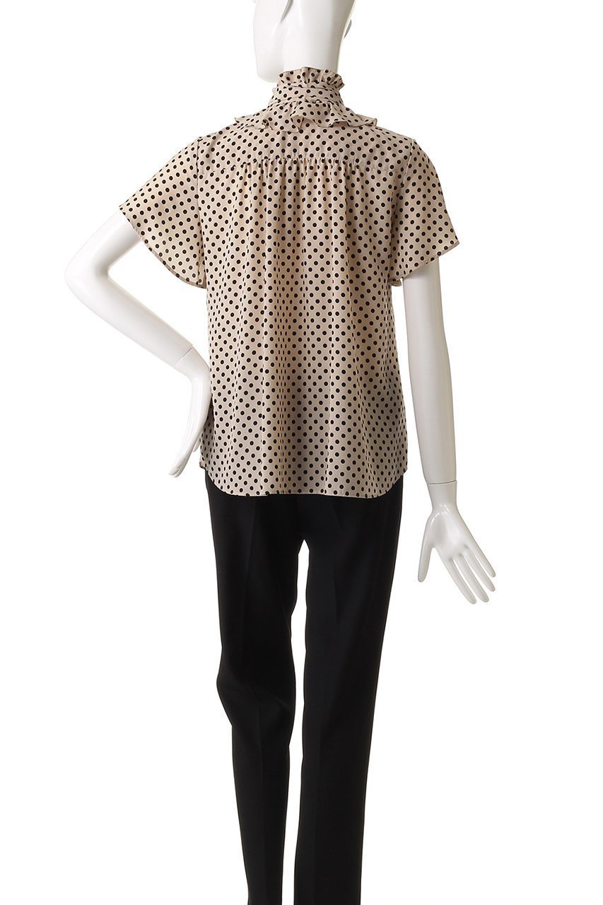 【アルアバイル/allureville】の【Loulou Willoughby】デシンドットフレアスリーブBL A 人気、トレンドファッション・服の通販 founy(ファニー) 　ファッション　Fashion　レディースファッション　Fashion for Women　トップス・カットソー　Cut & Sew Tops　シャツ・ブラウス・オフィスカジュアル　Elegant Blouses & Button-Ups　カーディガン　Cardigan, Knitwear　クラシカル　Classical, Vintage-Inspired　ジャケット　Jacket, Outerwear　スリーブ　Sleeve, Long Sleeve / Short Sleeve　ドット　Polka Dot, Dot Pattern　ロング　Long, Long-Length　エレガント 上品　Elegant　ビジネス 仕事 通勤　Business / Work / Commuting　other-4|ID: prp329100004926515 ipo3291000000036965846