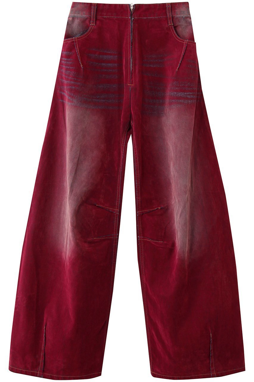 【プランク プロジェクト/PRANK PROJECT】のフロッキーデニムパンツ / Flocky Denim Pants インテリア・キッズ・メンズ・レディースファッション・服の通販 founy(ファニー) 　ファッション　Fashion　レディースファッション　Fashion for Women　パンツ　Pants & Trousers　デニムパンツ・ジーンズ・美脚デニム　Denim Jeans & Pants　ウォーム　Warm Fabric　デニム　Denim, Jeans Material　バランス　Balance, Style Balance　パッチ　Patch, Appliqué　フェミニン　Feminine, Girly　フロント　Front, Front Design　ブルゾン　Blouson, Bomber Jacket　おすすめ　Recommended / Our Picks　RED(レッド)|ID: prp329100004926522 ipo3291000000036965900