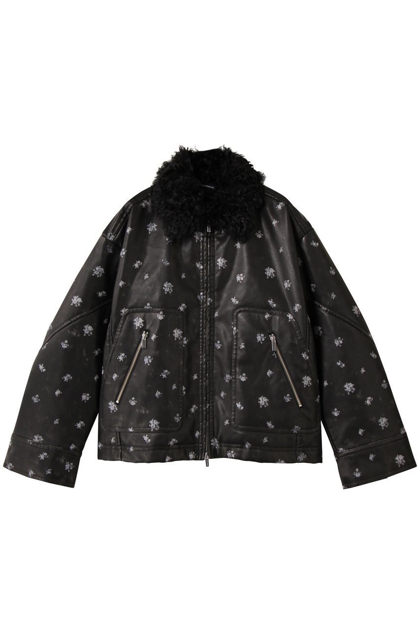 【メゾンスペシャル/MAISON SPECIAL】の2way Collar Small Flower faux Leather Blouson/2WAYカラースモールフラワーフェイクレザーブルゾン 人気、トレンドファッション・服の通販 founy(ファニー) 　ファッション　Fashion　レディースファッション　Fashion for Women　アウター　Coat / Outerwear Collection　レディースジャケット・軽アウター　Jackets　ブルゾンジャケット・スポーティアウター　Blouson Jackets　インナー　Innerwear　クール　Cool, Chic　シンプル　Simple, Minimal　ジップ　Zip, Zipper　ジップアップ　Zip-Up, Full Zip　ジャケット　Jacket, Outerwear　フェイクレザー　Faux Leather, PU Leather　フェミニン　Feminine, Girly　フロント　Front, Front Design　ブルゾン　Blouson, Bomber Jacket　プリント　Print, Printed Pattern　ポケット　Pocket, Pocket Detail　防寒　Cold Protection, Winter-Ready　ミックス　Mix, Mixed Style　ライダース　Riders　 other-1|ID: prp329100004926523 ipo3291000000036965909