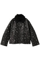 【メゾンスペシャル/MAISON SPECIAL】の2way Collar Small Flower faux Leather Blouson/2WAYカラースモールフラワーフェイクレザーブルゾン BLK(ブラック)|ID: prp329100004926523 ipo3291000000036965910