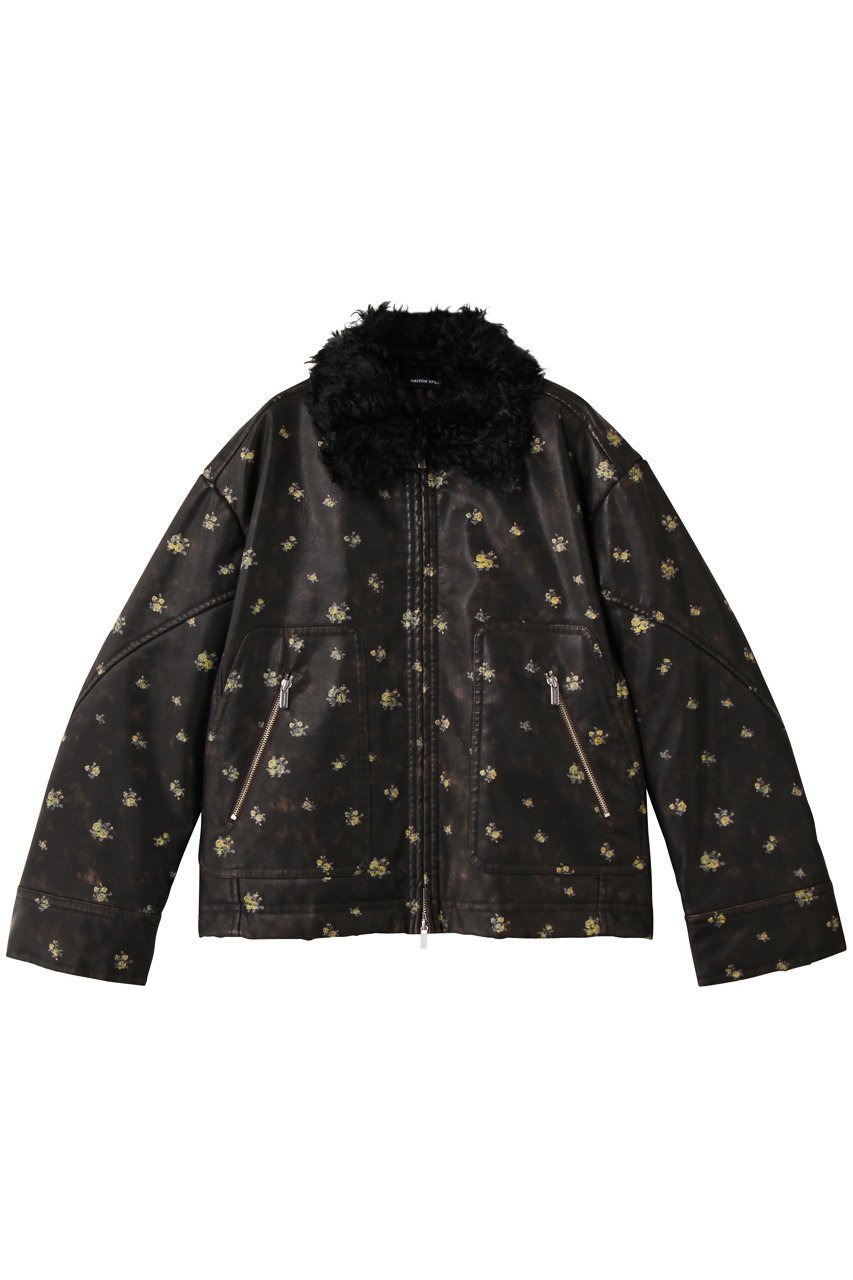 【メゾンスペシャル/MAISON SPECIAL】の2way Collar Small Flower faux Leather Blouson/2WAYカラースモールフラワーフェイクレザーブルゾン インテリア・キッズ・メンズ・レディースファッション・服の通販 founy(ファニー) 　ファッション　Fashion　レディースファッション　Fashion for Women　アウター　Coat / Outerwear Collection　レディースジャケット・軽アウター　Jackets　ブルゾンジャケット・スポーティアウター　Blouson Jackets　インナー　Innerwear　クール　Cool, Chic　シンプル　Simple, Minimal　ジップ　Zip, Zipper　ジップアップ　Zip-Up, Full Zip　ジャケット　Jacket, Outerwear　フェイクレザー　Faux Leather, PU Leather　フェミニン　Feminine, Girly　フロント　Front, Front Design　ブルゾン　Blouson, Bomber Jacket　プリント　Print, Printed Pattern　ポケット　Pocket, Pocket Detail　防寒　Cold Protection, Winter-Ready　ミックス　Mix, Mixed Style　ライダース　Riders　BRN(ブラウン)|ID: prp329100004926523 ipo3291000000036965911