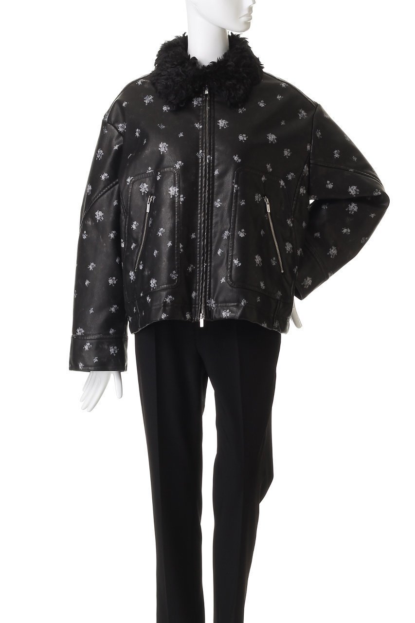 【メゾンスペシャル/MAISON SPECIAL】の2way Collar Small Flower faux Leather Blouson/2WAYカラースモールフラワーフェイクレザーブルゾン 人気、トレンドファッション・服の通販 founy(ファニー) 　ファッション　Fashion　レディースファッション　Fashion for Women　アウター　Coat / Outerwear Collection　レディースジャケット・軽アウター　Jackets　ブルゾンジャケット・スポーティアウター　Blouson Jackets　インナー　Innerwear　クール　Cool, Chic　シンプル　Simple, Minimal　ジップ　Zip, Zipper　ジップアップ　Zip-Up, Full Zip　ジャケット　Jacket, Outerwear　フェイクレザー　Faux Leather, PU Leather　フェミニン　Feminine, Girly　フロント　Front, Front Design　ブルゾン　Blouson, Bomber Jacket　プリント　Print, Printed Pattern　ポケット　Pocket, Pocket Detail　防寒　Cold Protection, Winter-Ready　ミックス　Mix, Mixed Style　ライダース　Riders　other-2|ID: prp329100004926523 ipo3291000000036965912