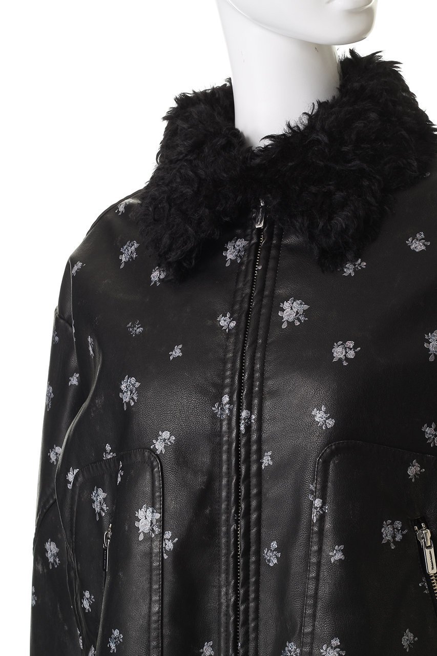 【メゾンスペシャル/MAISON SPECIAL】の2way Collar Small Flower faux Leather Blouson/2WAYカラースモールフラワーフェイクレザーブルゾン 人気、トレンドファッション・服の通販 founy(ファニー) 　ファッション　Fashion　レディースファッション　Fashion for Women　アウター　Coat / Outerwear Collection　レディースジャケット・軽アウター　Jackets　ブルゾンジャケット・スポーティアウター　Blouson Jackets　インナー　Innerwear　クール　Cool, Chic　シンプル　Simple, Minimal　ジップ　Zip, Zipper　ジップアップ　Zip-Up, Full Zip　ジャケット　Jacket, Outerwear　フェイクレザー　Faux Leather, PU Leather　フェミニン　Feminine, Girly　フロント　Front, Front Design　ブルゾン　Blouson, Bomber Jacket　プリント　Print, Printed Pattern　ポケット　Pocket, Pocket Detail　防寒　Cold Protection, Winter-Ready　ミックス　Mix, Mixed Style　ライダース　Riders　other-5|ID: prp329100004926523 ipo3291000000036965915