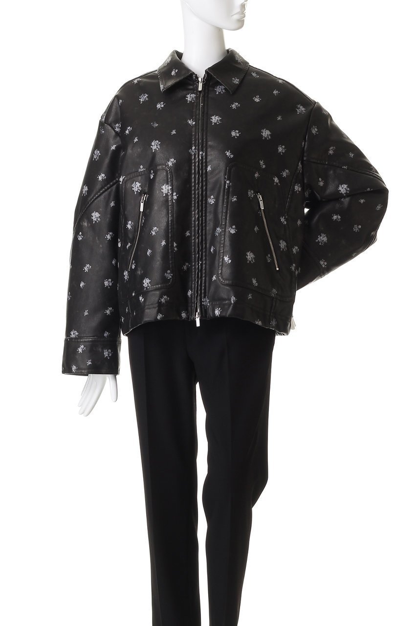 【メゾンスペシャル/MAISON SPECIAL】の2way Collar Small Flower faux Leather Blouson/2WAYカラースモールフラワーフェイクレザーブルゾン 人気、トレンドファッション・服の通販 founy(ファニー) 　ファッション　Fashion　レディースファッション　Fashion for Women　アウター　Coat / Outerwear Collection　レディースジャケット・軽アウター　Jackets　ブルゾンジャケット・スポーティアウター　Blouson Jackets　インナー　Innerwear　クール　Cool, Chic　シンプル　Simple, Minimal　ジップ　Zip, Zipper　ジップアップ　Zip-Up, Full Zip　ジャケット　Jacket, Outerwear　フェイクレザー　Faux Leather, PU Leather　フェミニン　Feminine, Girly　フロント　Front, Front Design　ブルゾン　Blouson, Bomber Jacket　プリント　Print, Printed Pattern　ポケット　Pocket, Pocket Detail　防寒　Cold Protection, Winter-Ready　ミックス　Mix, Mixed Style　ライダース　Riders　other-7|ID: prp329100004926523 ipo3291000000036965917