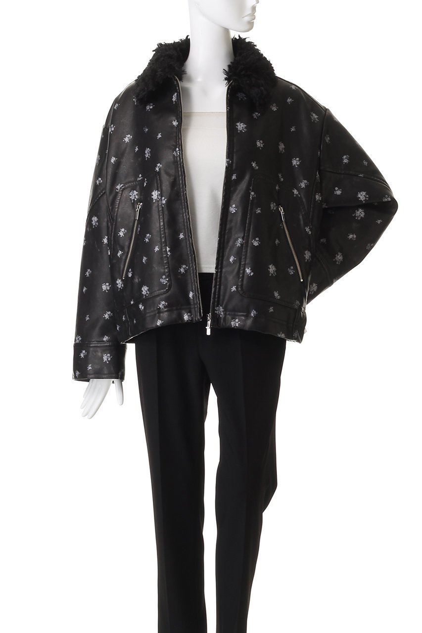 【メゾンスペシャル/MAISON SPECIAL】の2way Collar Small Flower faux Leather Blouson/2WAYカラースモールフラワーフェイクレザーブルゾン 人気、トレンドファッション・服の通販 founy(ファニー) 　ファッション　Fashion　レディースファッション　Fashion for Women　アウター　Coat / Outerwear Collection　レディースジャケット・軽アウター　Jackets　ブルゾンジャケット・スポーティアウター　Blouson Jackets　インナー　Innerwear　クール　Cool, Chic　シンプル　Simple, Minimal　ジップ　Zip, Zipper　ジップアップ　Zip-Up, Full Zip　ジャケット　Jacket, Outerwear　フェイクレザー　Faux Leather, PU Leather　フェミニン　Feminine, Girly　フロント　Front, Front Design　ブルゾン　Blouson, Bomber Jacket　プリント　Print, Printed Pattern　ポケット　Pocket, Pocket Detail　防寒　Cold Protection, Winter-Ready　ミックス　Mix, Mixed Style　ライダース　Riders　other-8|ID: prp329100004926523 ipo3291000000036965918