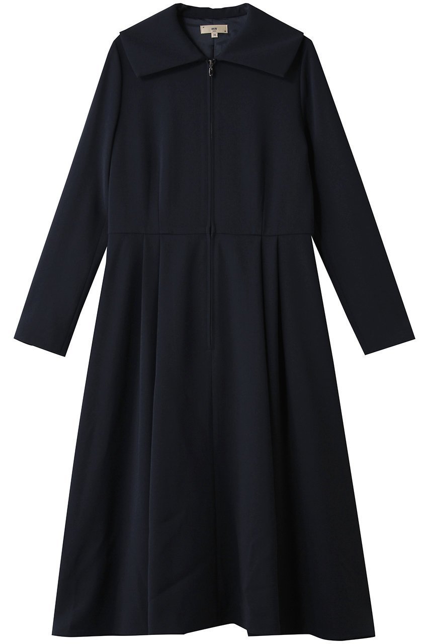 【エムダブリュー/MW】のトリアセテート(H) ビッグカラー ドレス インテリア・キッズ・メンズ・レディースファッション・服の通販 founy(ファニー) 　ファッション　Fashion　レディースファッション　Fashion for Women　ワンピース　Dresses　フォーマル・パーティードレス・結婚式用ドレス　Elegant & Casual Dresses　チュニック　Tunic Tops & Dresses　ストレッチ　Stretch, Stretchy Fabric　チュニック　Tunic, Long Top　ドレス　Dress, One-Piece　ビッグ　Big, Oversized　フレア　Flare, Flared　モダン　Modern, Contemporary　ロング　Long, Long-Length　エレガント 上品　Elegant　ダークネイビー|ID: prp329100004926540 ipo3291000000036966059