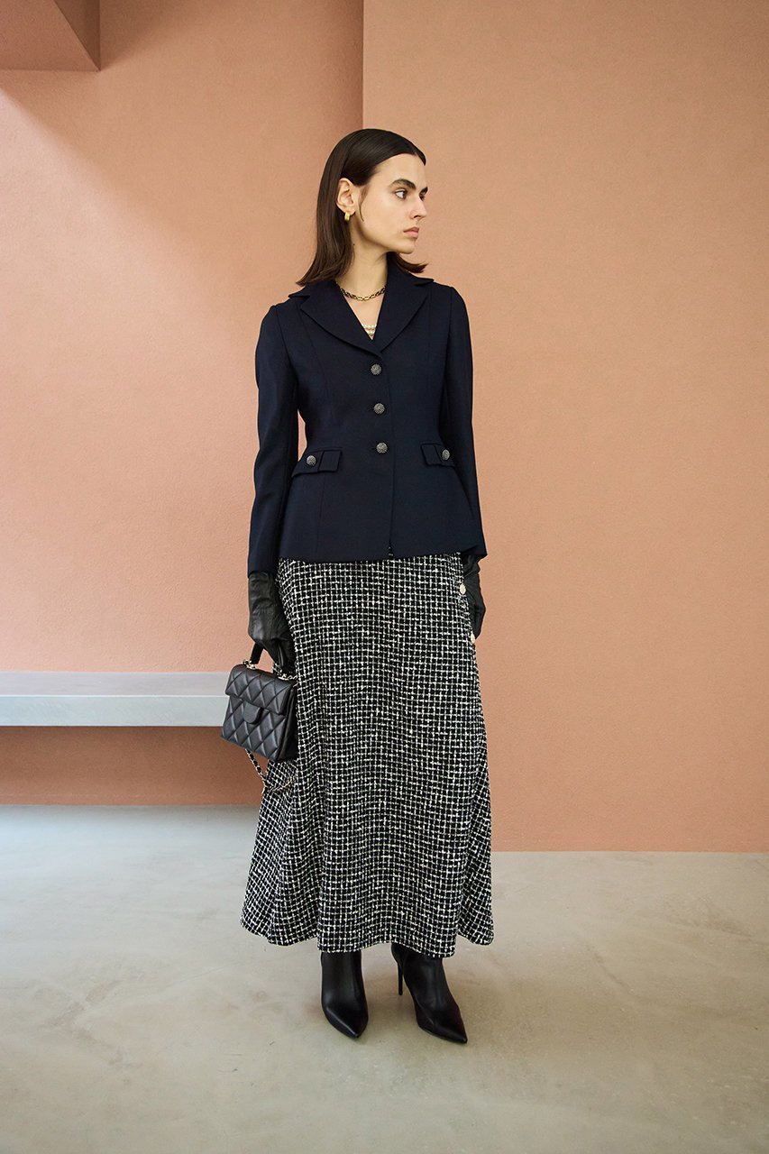 【エムダブリュー/MW】のMONOTONE チェック ツイード ロングスカート 人気、トレンドファッション・服の通販 founy(ファニー) 　ファッション　Fashion　レディースファッション　Fashion for Women　スカート　Skirts　ロングスカート　Long Skirts / Maxi & Midi Skirts　シンプル　Simple, Minimal　チェック　Check, Plaid, Tartan　ツイード　Twill, Twill Weave　バランス　Balance, Style Balance　モノトーン　Monotone, Black and White　ラグジュアリー　Luxury, Elegant　ロング　Long, Long-Length　エレガント 上品　Elegant　other-6|ID: prp329100004926543 ipo3291000000036966091