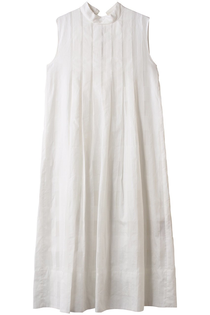 【プレインピープル/PLAIN PEOPLE】のコードチェックワッシャーフレアワンピース インテリア・キッズ・メンズ・レディースファッション・服の通販 founy(ファニー) 　ファッション　Fashion　レディースファッション　Fashion for Women　ワンピース　Dresses　チュニック　Tunic Tops & Dresses　エレガント 上品　Elegant　シルク　Silk, 100% Silk　ジュエリー　Jewelry, Accessories　スタンド　Stand Collar, Upright Stand　チュニック　Tunic, Long Top　フレア　Flare, Flared　ロング　Long, Long-Length　ホワイト|ID: prp329100004926555 ipo3291000000036966174