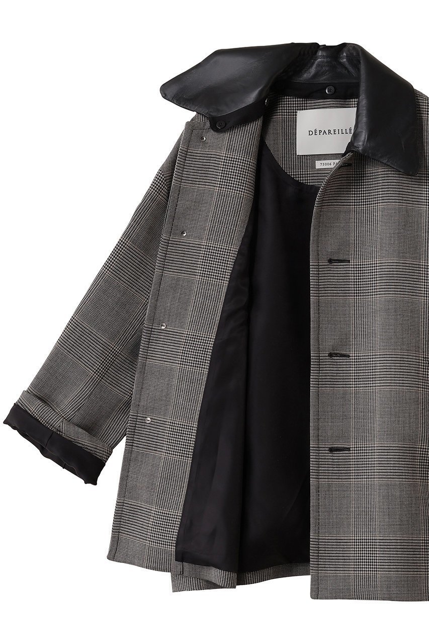 【デパリエ/DEPAREILLE】のグレンチェックレザーカラージャケット 人気、トレンドファッション・服の通販 founy(ファニー) 　ファッション　Fashion　レディースファッション　Fashion for Women　アウター　Coat / Outerwear Collection　レディースジャケット・軽アウター　Jackets　おすすめ　Recommended / Our Picks　ジャケット　Jacket, Outerwear　チェック　Check, Plaid, Tartan　マニッシュ　Mannish, Boyish　エレガント 上品　Elegant　other-6|ID: prp329100004926557 ipo3291000000036966194