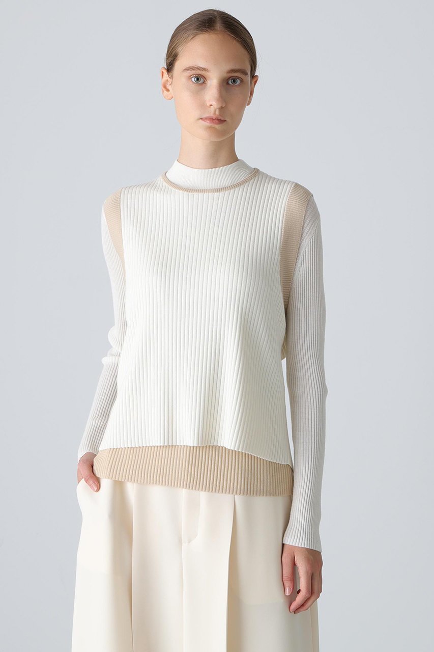 【アドーア/ADORE】のレイヤードニット 人気、トレンドファッション・服の通販 founy(ファニー) 　ファッション　Fashion　レディースファッション　Fashion for Women　トップス・カットソー　Cut & Sew Tops　ニット　Knit Tops & Sweaters　カジュアルプルオーバー・ニットトップス　Pullovers & Knit Tops / Casual Pullovers　なめらか　Smooth, Silky Texture　シルク　Silk, 100% Silk　シンプル　Simple, Minimal　ベスト　Vest, Waistcoat　エレガント 上品　Elegant　other-2|ID: prp329100004926564 ipo3291000000036966243