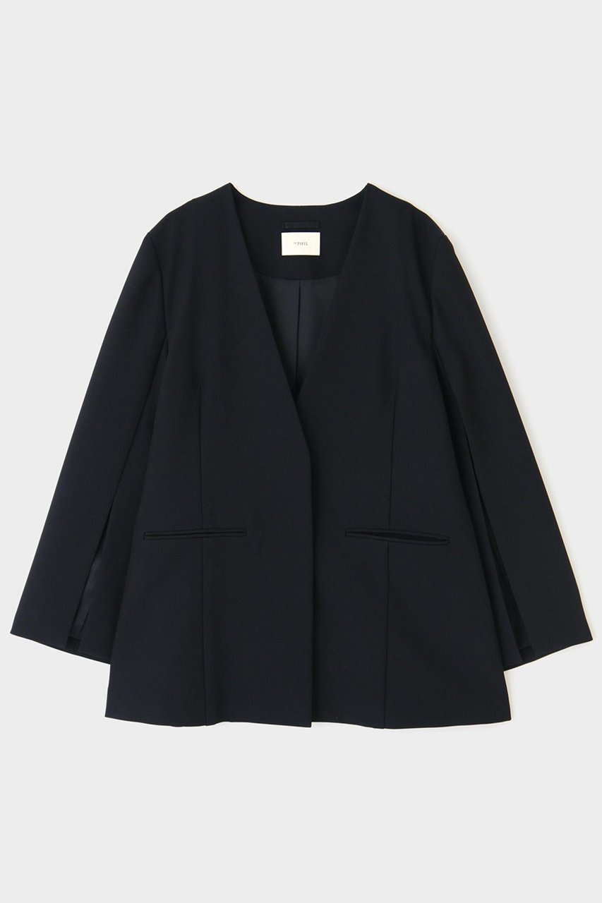 【ル フィル/LE PHIL】の2WAYツイルスリットジャケット インテリア・キッズ・メンズ・レディースファッション・服の通販 founy(ファニー) 　ファッション　Fashion　レディースファッション　Fashion for Women　アウター　Coat / Outerwear Collection　レディースジャケット・軽アウター　Jackets　おすすめ　Recommended / Our Picks　ショルダー　Shoulder, Shoulder Strap　ジャケット　Jacket, Outerwear　ストレッチ　Stretch, Stretchy Fabric　セットアップ　Set-Up, Coordinated Outfit　トレンド　Trend, Trending Now　フィット　Fit, Slim Fit　フロント　Front, Front Design　マニッシュ　Mannish, Boyish　人気　Popular, Best Seller　定番　Standard, Basic Item　ネイビー|ID: prp329100004926565 ipo3291000000036966252