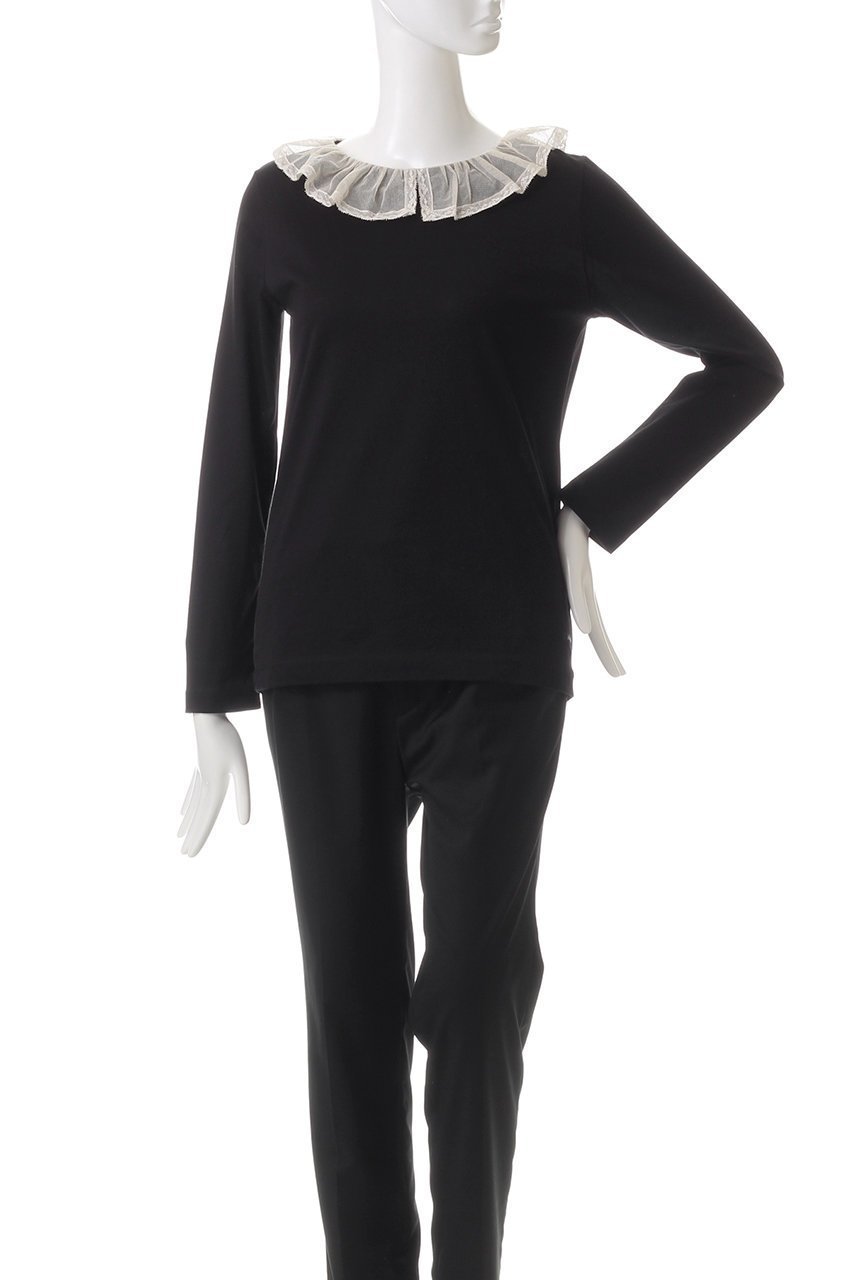 【ビリティス ディセッタン/Bilitis dix-sept ans】のチュールカラーロングTシャツ 人気、トレンドファッション・服の通販 founy(ファニー) 　ファッション　Fashion　レディースファッション　Fashion for Women　トップス・カットソー　Cut & Sew Tops　シャツ・ブラウス・オフィスカジュアル　Elegant Blouses & Button-Ups　ロングTシャツ・Tシャツ　Longline T-Shirts & Tees　カットソー・ベーシックTシャツ　Cut-and-Sewn Tops / Stretch Tees & Basics　なめらか　Smooth, Silky Texture　シンプル　Simple, Minimal　スリーブ　Sleeve, Long Sleeve / Short Sleeve　ダウン　Down, Puffer　ボトム　Bottoms, Lower Wear　ロング　Long, Long-Length　other-2|ID: prp329100004926572 ipo3291000000036966304