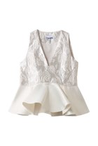 【ガニー/GANNI】のSatin Cloque スリーブレス ペプラムブラウス 人気、トレンドファッション・服の通販 founy(ファニー) ファッション Fashion レディースファッション Fashion for Women トップス・カットソー Cut & Sew Tops キャミソール&ノースリーブ Camisoles & Sleeveless Tops シャツ・ブラウス・オフィスカジュアル Elegant Blouses & Button-Ups サテン Satin, Glossy Fabric スリーブ Sleeve, Long Sleeve / Short Sleeve ノースリーブ Sleeveless, No-Sleeve パーティ Party, Party Style フラワー Flower, Floral フレア Flare, Flared ペプラム Peplum, Flared Hem thumbnail イーグレット|ID: prp329100004926617 ipo3291000000036966649