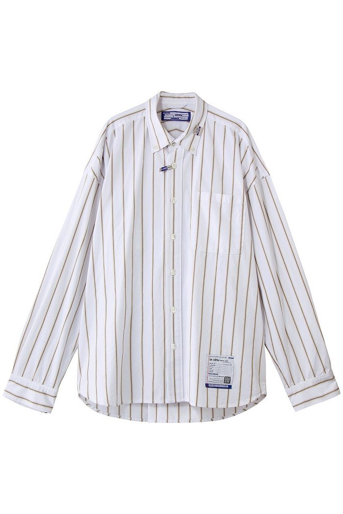 【メゾン ミハラヤスヒロ/Maison MIHARA YASUHIRO / MEN】の【MEN】【in-stru(men-tal).】COTTON HIGH DENSITY ストライプ ロングスリーブ シャツ インテリア・キッズ・メンズ・レディースファッション・服の通販 founy(ファニー) https://founy.com/ ファッション Fashion メンズファッション Fashion for Men ストライプ Stripe, Striped Pattern スリーブ Sleeve, Long Sleeve / Short Sleeve ボトム Bottoms, Lower Wear ロング Long, Long-Length ワイド Wide, Wide Fit |ID: prp329100004926623 ipo3291000000036966688