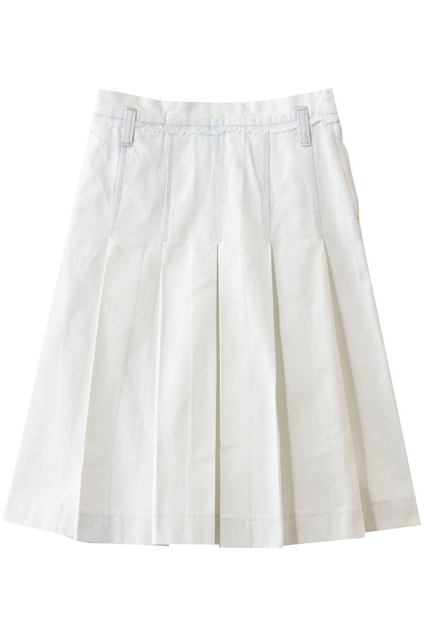 【マルティニーク/martinique】の【CURRENTAGE】デニムスカート インテリア・キッズ・メンズ・レディースファッション・服の通販 founy(ファニー) 　ファッション　Fashion　レディースファッション　Fashion for Women　スカート　Skirts　デニムスカート・カジュアルスカート　Denim Skirts　ロングスカート　Long Skirts / Maxi & Midi Skirts　デニム　Denim, Jeans Material　フェミニン　Feminine, Girly　フロント　Front, Front Design　プリーツ　Pleats, Pleated　ロング　Long, Long-Length　再入荷　Restock / Back in Stock　ホワイト|ID: prp329100004926627 ipo3291000000036966725