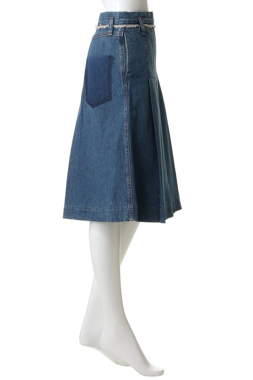 【マルティニーク/martinique】の【CURRENTAGE】デニムスカート 人気、トレンドファッション・服の通販 founy(ファニー) 　ファッション　Fashion　レディースファッション　Fashion for Women　スカート　Skirts　デニムスカート・カジュアルスカート　Denim Skirts　ロングスカート　Long Skirts / Maxi & Midi Skirts　デニム　Denim, Jeans Material　フェミニン　Feminine, Girly　フロント　Front, Front Design　プリーツ　Pleats, Pleated　ロング　Long, Long-Length　再入荷　Restock / Back in Stock　other-3|ID: prp329100004926627 ipo3291000000036966727