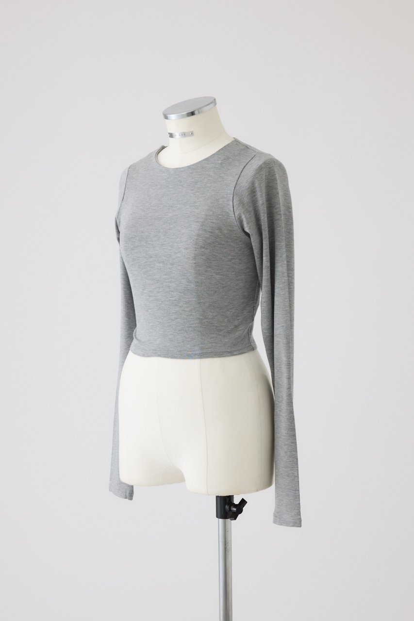 【リムアーク/RIM.ARK】のCropped tight tops/トップス 人気、トレンドファッション・服の通販 founy(ファニー) 　ファッション　Fashion　レディースファッション　Fashion for Women　トップス・カットソー　Cut & Sew Tops　シャツ・ブラウス・オフィスカジュアル　Elegant Blouses & Button-Ups　ロングTシャツ・Tシャツ　Longline T-Shirts & Tees　カットソー・ベーシックTシャツ　Cut-and-Sewn Tops / Stretch Tees & Basics　インナー　Innerwear　カッティング　Cutting Detail　クロップド　Cropped, Short Length　シンプル　Simple, Minimal　ジャケット　Jacket, Outerwear　スリーブ　Sleeve, Long Sleeve / Short Sleeve　バランス　Balance, Style Balance　パターン　Pattern, Design Print　フィット　Fit, Slim Fit　フォルム　Silhouette, Form　ベーシック　Basic, Essential　ロング　Long, Long-Length　other-2|ID: prp329100004926641 ipo3291000000036966839