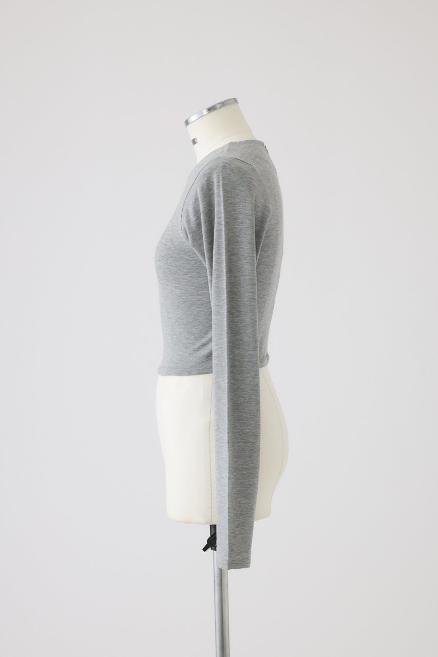 【リムアーク/RIM.ARK】のCropped tight tops/トップス 人気、トレンドファッション・服の通販 founy(ファニー) 　ファッション　Fashion　レディースファッション　Fashion for Women　トップス・カットソー　Cut & Sew Tops　シャツ・ブラウス・オフィスカジュアル　Elegant Blouses & Button-Ups　ロングTシャツ・Tシャツ　Longline T-Shirts & Tees　カットソー・ベーシックTシャツ　Cut-and-Sewn Tops / Stretch Tees & Basics　インナー　Innerwear　カッティング　Cutting Detail　クロップド　Cropped, Short Length　シンプル　Simple, Minimal　ジャケット　Jacket, Outerwear　スリーブ　Sleeve, Long Sleeve / Short Sleeve　バランス　Balance, Style Balance　パターン　Pattern, Design Print　フィット　Fit, Slim Fit　フォルム　Silhouette, Form　ベーシック　Basic, Essential　ロング　Long, Long-Length　other-3|ID: prp329100004926641 ipo3291000000036966840