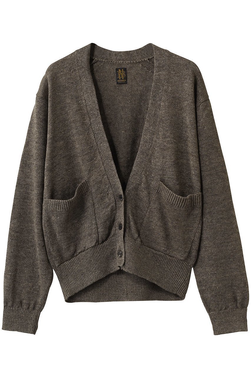 【バトナー/BATONER】のウォッシュドハイカウントリネン Vネックニットカーディガン インテリア・キッズ・メンズ・レディースファッション・服の通販 founy(ファニー) 　ファッション　Fashion　レディースファッション　Fashion for Women　トップス・カットソー　Cut & Sew Tops　ニット　Knit Tops & Sweaters　カーディガン・羽織り　Layered Style Cardigans　Vネックトップス　V-Neck Tops / V-Cut Neckline Shirts　なめらか　Smooth, Silky Texture　カーディガン　Cardigan, Knitwear　リネン　Linen, Linen Fabric　ブラウン|ID: prp329100004926652 ipo3291000000036966926