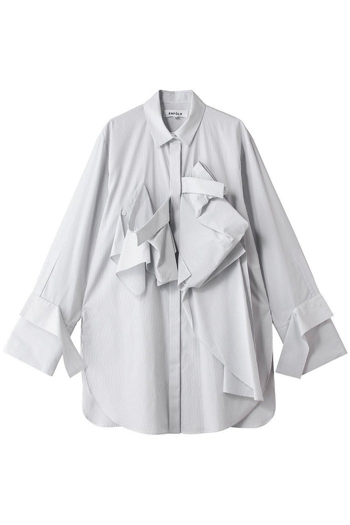 【エンフォルド/ENFOLD】のRECONSTRUCTION SHIRT インテリア・キッズ・メンズ・レディースファッション・服の通販 founy(ファニー) https://founy.com/ ファッション Fashion レディースファッション Fashion for Women トップス・カットソー Cut & Sew Tops シャツ・ブラウス・オフィスカジュアル Elegant Blouses & Button-Ups おすすめ Recommended / Our Picks シェイプ Shape, Slim Fit ストレート Straight, Straight Cut スリーブ Sleeve, Long Sleeve / Short Sleeve ブロード Broadcloth, Fine Cotton ロング Long, Long-Length |ID: prp329100004926670 ipo3291000000036967044