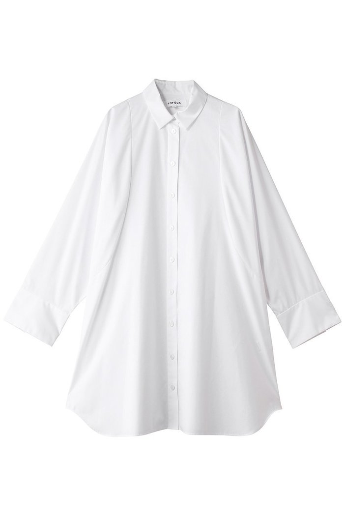 【エンフォルド/ENFOLD】のSHAPE LONG-SHIRT インテリア・キッズ・メンズ・レディースファッション・服の通販 founy(ファニー) https://founy.com/ ファッション Fashion レディースファッション Fashion for Women トップス・カットソー Cut & Sew Tops シャツ・ブラウス・オフィスカジュアル Elegant Blouses & Button-Ups シェイプ Shape, Slim Fit ショルダー Shoulder, Shoulder Strap スリーブ Sleeve, Long Sleeve / Short Sleeve リラックス Relax, Relaxed Fit ルーズ Loose, Oversized ロング Long, Long-Length ワイド Wide, Wide Fit |ID: prp329100004926671 ipo3291000000036967053