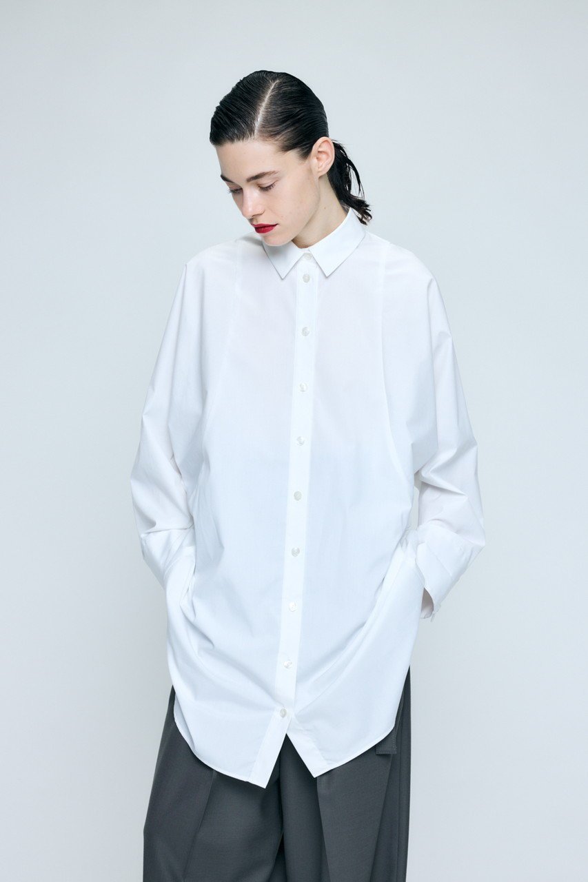 【エンフォルド/ENFOLD】のSHAPE LONG-SHIRT 人気、トレンドファッション・服の通販 founy(ファニー) 　ファッション　Fashion　レディースファッション　Fashion for Women　トップス・カットソー　Cut & Sew Tops　シャツ・ブラウス・オフィスカジュアル　Elegant Blouses & Button-Ups　シェイプ　Shape, Slim Fit　ショルダー　Shoulder, Shoulder Strap　スリーブ　Sleeve, Long Sleeve / Short Sleeve　リラックス　Relax, Relaxed Fit　ルーズ　Loose, Oversized　ロング　Long, Long-Length　ワイド　Wide, Wide Fit　other-6|ID: prp329100004926671 ipo3291000000036967059