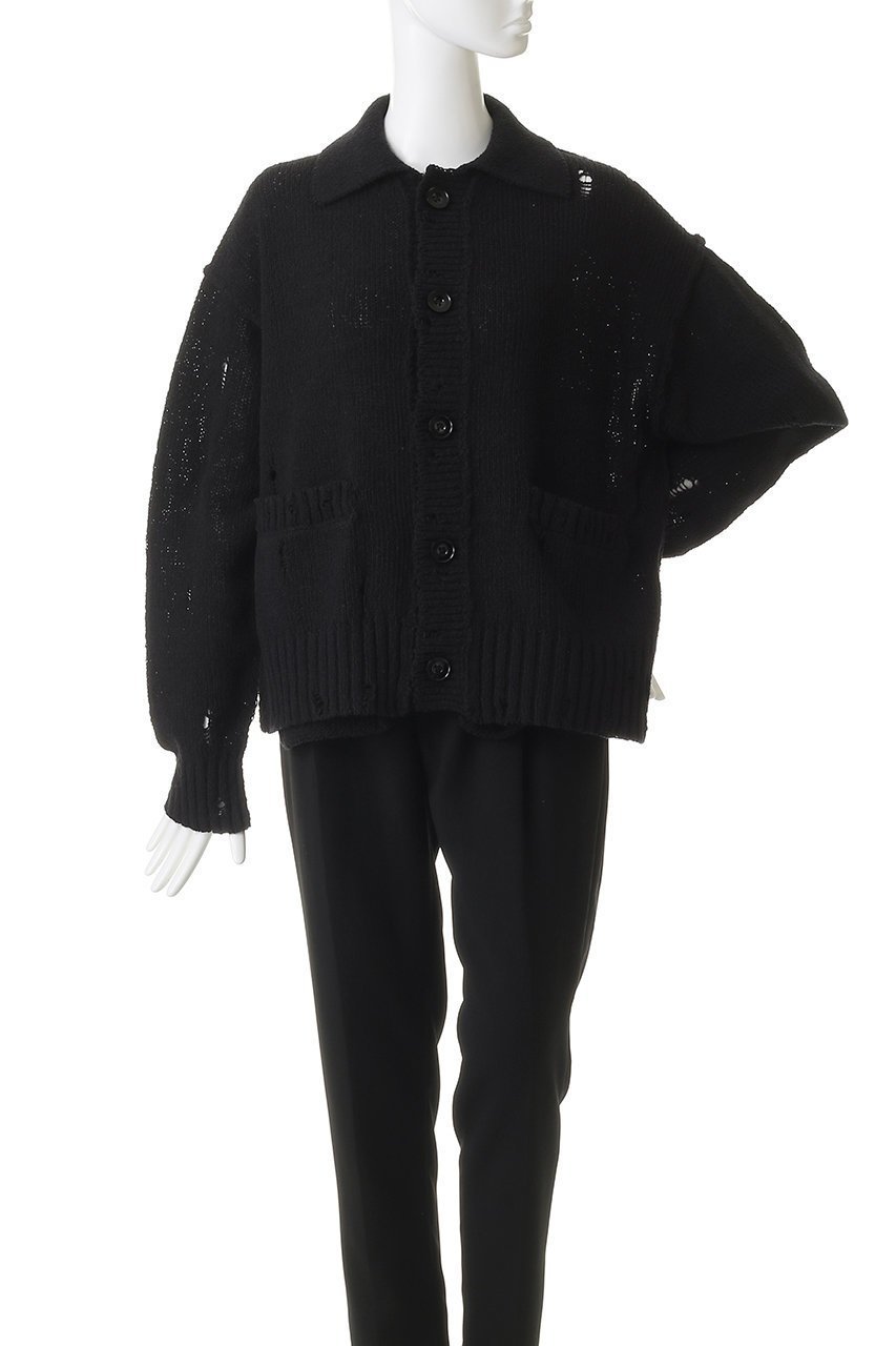 【メゾンスペシャル/MAISON SPECIAL】の【UNISEX】襟付きダメージニット カーディガン 人気、トレンドファッション・服の通販 founy(ファニー) 　ファッション　Fashion　レディースファッション　Fashion for Women　トップス・カットソー　Cut & Sew Tops　ニット　Knit Tops & Sweaters　カーディガン・羽織り　Layered Style Cardigans　ユニセックス　Unisex, Genderless　カーディガン　Cardigan, Knitwear　ダメージ　Distressed, Destroyed　other-2|ID: prp329100004926678 ipo3291000000036967121