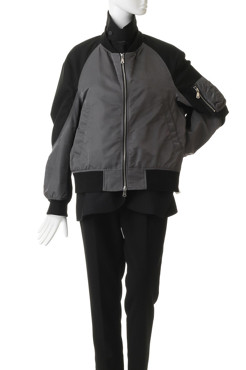 【メゾンスペシャル/MAISON SPECIAL】の【UNISEX】MA-1レイヤリング 2Bジャケット 人気、トレンドファッション・服の通販 founy(ファニー) 　ファッション　Fashion　レディースファッション　Fashion for Women　アウター　Coat / Outerwear Collection　レディースジャケット・軽アウター　Jackets　MA-1ジャケット　MA-1 Bomber Jackets / Flight Jackets　ジュエリー　Jewelry　ファッションリング　Fashion Rings　イヤリング・フープ・ドロップタイプ　Hoop, Drop & Clip Earrings　ユニセックス　Unisex, Genderless　ジャケット　Jacket, Outerwear　スタンド　Stand Collar, Upright Stand　ドッキング　Docking, Mixed Material　ミリタリー　Military, Army Style　エレガント 上品　Elegant　定番　Standard, Basic Item　other-7|ID: prp329100004926680 ipo3291000000036967139