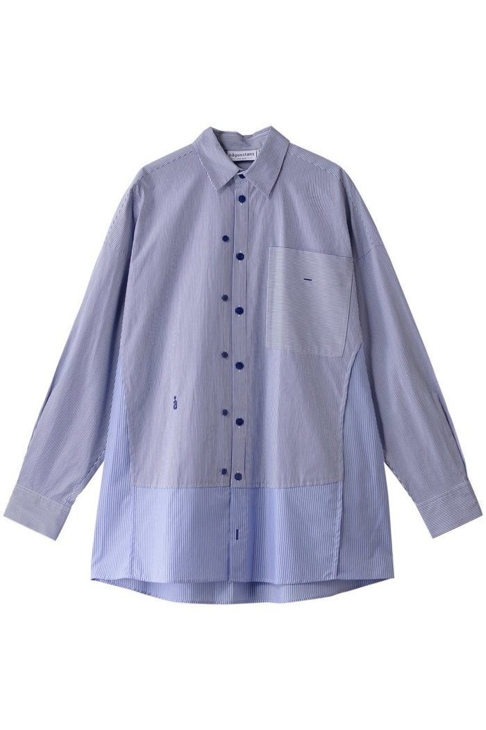 【ナゴンスタンス/nagonstans】のポプリンStripe フレア SH/シャツ インテリア・キッズ・メンズ・レディースファッション・服の通販 founy(ファウニー) https://founy.com/ ファッション Fashion レディースファッション Fashion for Women トップス・カットソー Cut & Sew Tops シャツ・ブラウス・オフィスカジュアル Elegant Blouses & Button-Ups スリーブ Sleeve, Long Sleeve / Short Sleeve フレア Flare, Flared フロント Front, Front Design ロング Long, Long-Length |ID: prp329100004926683 ipo3291000000036967158