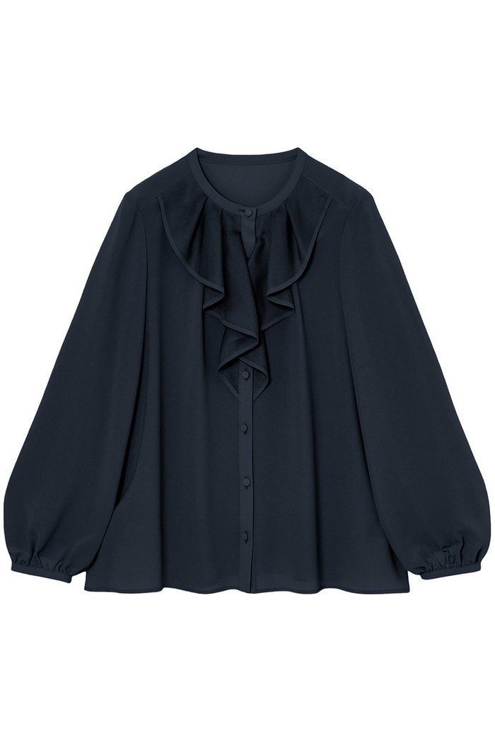 【アナイ/ANAYI】の【Eternal Line 2025】ジョーゼットカラミラッフル ブラウス インテリア・キッズ・メンズ・レディースファッション・服の通販 founy(ファニー) https://founy.com/ ファッション Fashion レディースファッション Fashion for Women トップス・カットソー Cut & Sew Tops シャツ・ブラウス・オフィスカジュアル Elegant Blouses & Button-Ups おすすめ Recommended / Our Picks シフォン Chiffon, Lightweight Fabric ジャケット Jacket, Outerwear ジョーゼット Georgette, Semi-Sheer Fabric スリーブ Sleeve, Long Sleeve / Short Sleeve パイピング Piping, Trim Design フロント Front, Front Design ラッフル Ruffle, Frill ロング Long, Long-Length |ID: prp329100004926689 ipo3291000000036967202