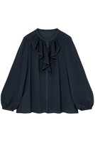 【アナイ/ANAYI】の【Eternal Line 2025】ジョーゼットカラミラッフル ブラウス 人気、トレンドファッション・服の通販 founy(ファニー) ファッション Fashion レディースファッション Fashion for Women トップス・カットソー Cut & Sew Tops シャツ・ブラウス・オフィスカジュアル Elegant Blouses & Button-Ups おすすめ Recommended / Our Picks シフォン Chiffon, Lightweight Fabric ジャケット Jacket, Outerwear ジョーゼット Georgette, Semi-Sheer Fabric スリーブ Sleeve, Long Sleeve / Short Sleeve パイピング Piping, Trim Design フロント Front, Front Design ラッフル Ruffle, Frill ロング Long, Long-Length |ID:prp329100004926689