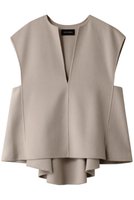 【ヒューエルミュージアム/hueLe Museum】の【STUMBLY】New Backペプラムブラウス 人気、トレンドファッション・服の通販 founy(ファニー) ファッション Fashion レディースファッション Fashion for Women トップス・カットソー Cut & Sew Tops キャミソール&ノースリーブ Camisoles & Sleeveless Tops シャツ・ブラウス・オフィスカジュアル Elegant Blouses & Button-Ups なめらか Smooth, Silky Texture ノースリーブ Sleeveless, No-Sleeve ファブリック Fabric, Textile フロント Front, Front Design ペプラム Peplum, Flared Hem エレガント 上品 Elegant 切替 Switching, Contrast Panel |ID:prp329100004926693