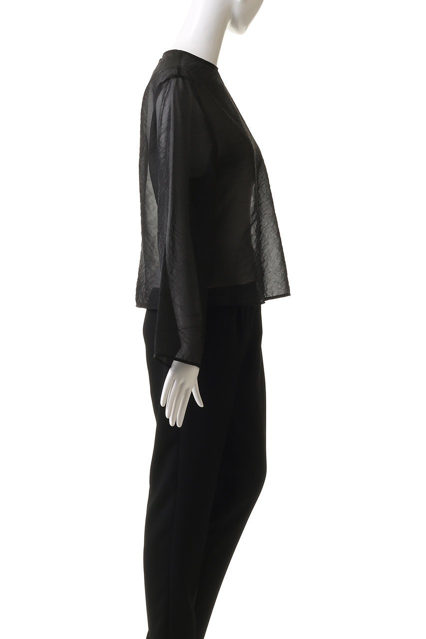 【ガリャルダガランテ/GALLARDAGALANTE】のシアークルーネックブラウス 人気、トレンドファッション・服の通販 founy(ファニー) 　ファッション　Fashion　レディースファッション　Fashion for Women　トップス・カットソー　Cut & Sew Tops　シャツ・ブラウス・オフィスカジュアル　Elegant Blouses & Button-Ups　シンプル　Simple, Minimal　ジャケット　Jacket, Outerwear　スリーブ　Sleeve, Long Sleeve / Short Sleeve　ビスチェ　Bustier, Corset Top　ロング　Long, Long-Length　other-3|ID: prp329100004926697 ipo3291000000036967254