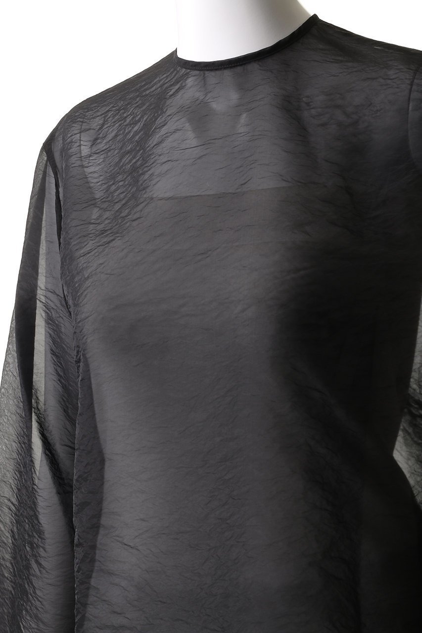 【ガリャルダガランテ/GALLARDAGALANTE】のシアークルーネックブラウス 人気、トレンドファッション・服の通販 founy(ファニー) 　ファッション　Fashion　レディースファッション　Fashion for Women　トップス・カットソー　Cut & Sew Tops　シャツ・ブラウス・オフィスカジュアル　Elegant Blouses & Button-Ups　シンプル　Simple, Minimal　ジャケット　Jacket, Outerwear　スリーブ　Sleeve, Long Sleeve / Short Sleeve　ビスチェ　Bustier, Corset Top　ロング　Long, Long-Length　other-5|ID: prp329100004926697 ipo3291000000036967256