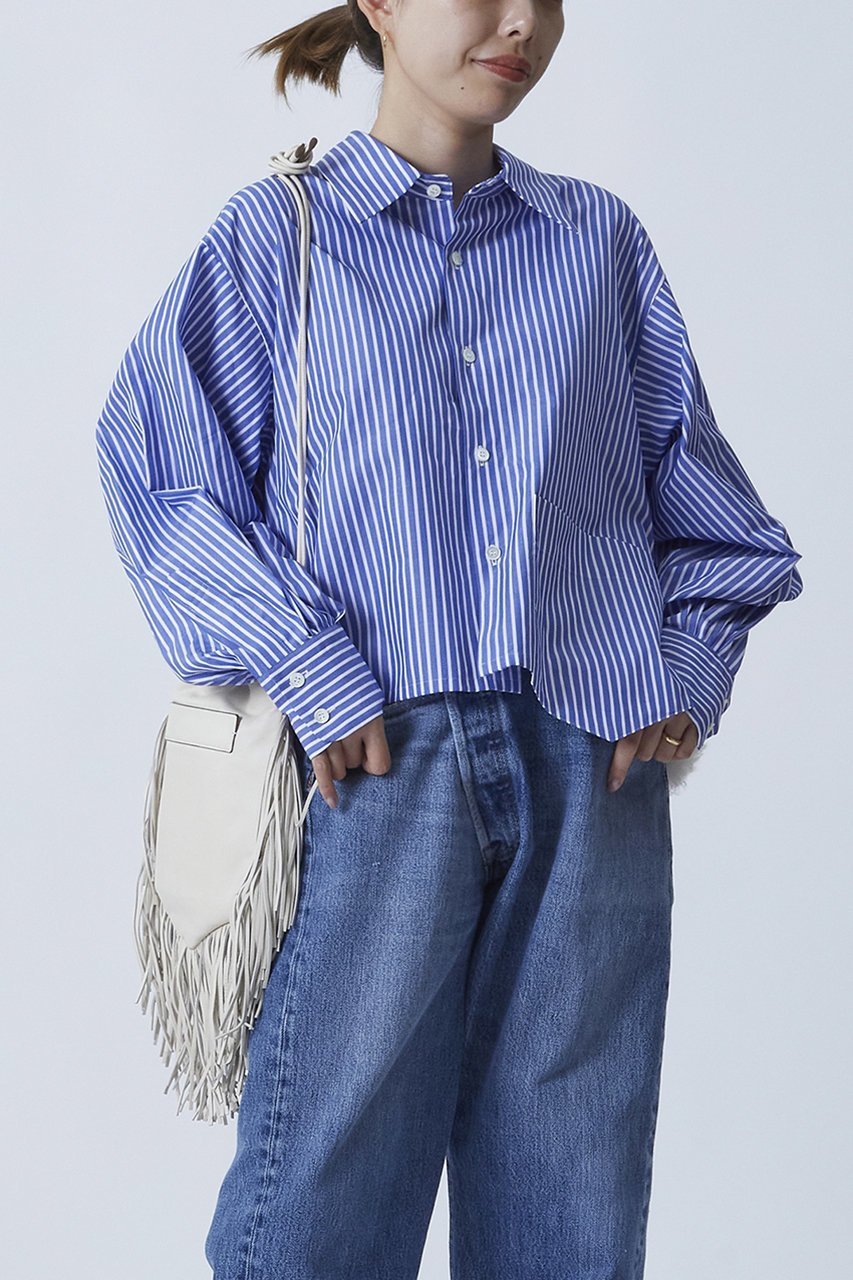 【プルミエ アロンディスモン/1er Arrondissement】の【STUMBLY】ファーコンビネーションクロップドシャツ 人気、トレンドファッション・服の通販 founy(ファニー) 　ファッション　Fashion　レディースファッション　Fashion for Women　トップス・カットソー　Cut & Sew Tops　シャツ・ブラウス・オフィスカジュアル　Elegant Blouses & Button-Ups　クロップド　Cropped, Short Length　スリーブ　Sleeve, Long Sleeve / Short Sleeve　トレンド　Trend, Trending Now　ボトム　Bottoms, Lower Wear　ロング　Long, Long-Length　ワイド　Wide, Wide Fit　other-7|ID: prp329100004926705 ipo3291000000036967317