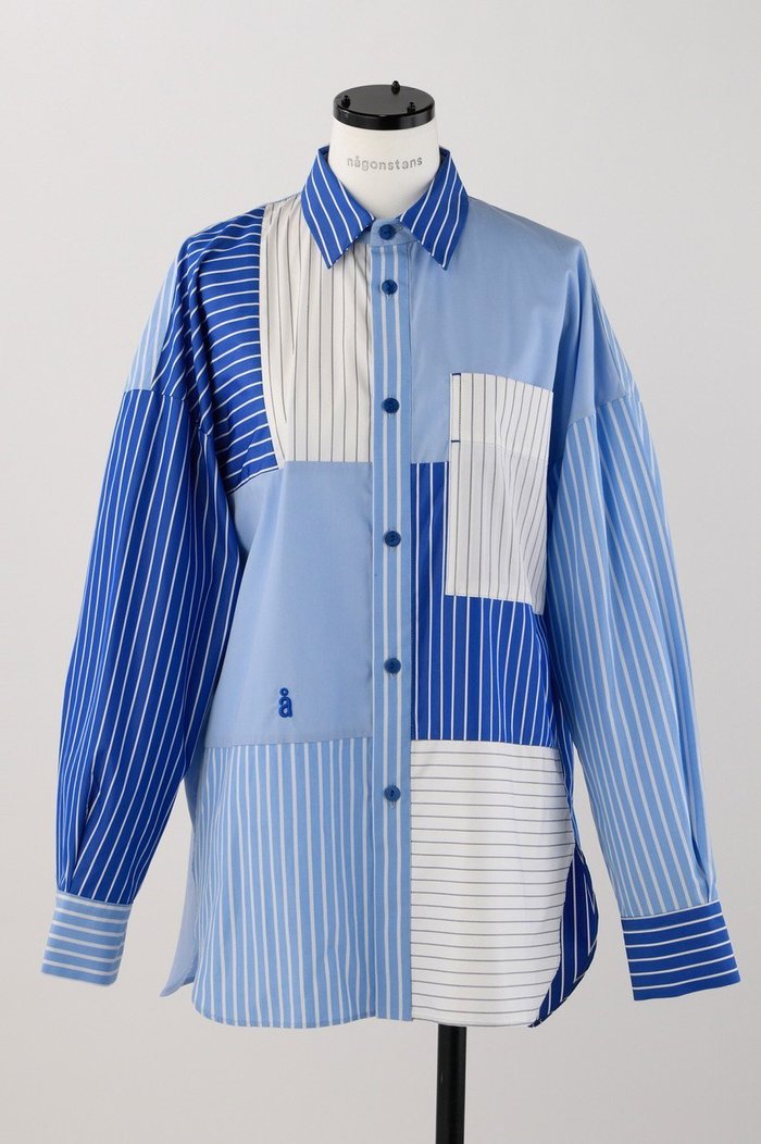 【ナゴンスタンス/nagonstans】のCombi Stripe SH/シャツ インテリア・キッズ・メンズ・レディースファッション・服の通販 founy(ファウニー) https://founy.com/ ファッション Fashion レディースファッション Fashion for Women トップス・カットソー Cut & Sew Tops シャツ・ブラウス・オフィスカジュアル Elegant Blouses & Button-Ups おすすめ Recommended / Our Picks ストライプ Stripe, Striped Pattern スリーブ Sleeve, Long Sleeve / Short Sleeve ベスト Vest, Waistcoat ロング Long, Long-Length 無地 Plain, Solid Color |ID: prp329100004926711 ipo3291000000036967361