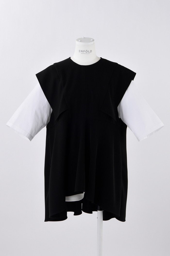 【エンフォルド/ENFOLD】のPEツイル スリーブレイヤー P.O/プルオーバー インテリア・キッズ・メンズ・レディースファッション・服の通販 founy(ファニー) https://founy.com/ ファッション Fashion レディースファッション Fashion for Women トップス・カットソー Cut & Sew Tops シャツ・ブラウス・オフィスカジュアル Elegant Blouses & Button-Ups カジュアルプルオーバー・ニットトップス Pullovers & Knit Tops / Casual Pullovers カットソー Cut and Sewn Top ショート Short, Short Length スリーブ Sleeve, Long Sleeve / Short Sleeve タンク Tank Top, Sleeveless Top ツイル Twist, Twisted Detail パターン Pattern, Design Print フレア Flare, Flared ペプラム Peplum, Flared Hem ルーズ Loose, Oversized |ID: prp329100004926719 ipo3291000000036967418