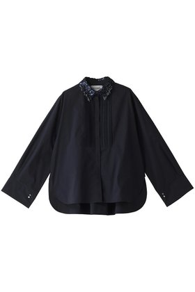 【マリリンムーン/MARILYN MOON】 【SOI-MeME】フリンジビーズモチーフスパングル2wayスリーブシャツ人気、トレンドファッション・服の通販 founy(ファニー) ファッション Fashion レディースファッション Fashion for Women トップス・カットソー Cut & Sew Tops シャツ・ブラウス・オフィスカジュアル Elegant Blouses & Button-Ups スリーブ Sleeve, Long Sleeve / Short Sleeve デニム Denim, Jeans Material リュクス Luxury, Elegant, High-End, Chic リラックス Relax, Relaxed Fit ロング Long, Long-Length エレガント 上品 Elegant |ID:prp329100004926726