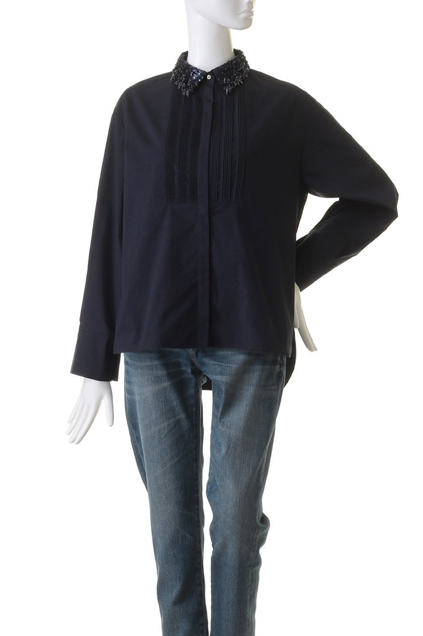 【マリリンムーン/MARILYN MOON】の【SOI-MeME】フリンジビーズモチーフスパングル2wayスリーブシャツ 人気、トレンドファッション・服の通販 founy(ファニー) 　ファッション　Fashion　レディースファッション　Fashion for Women　トップス・カットソー　Cut & Sew Tops　シャツ・ブラウス・オフィスカジュアル　Elegant Blouses & Button-Ups　スリーブ　Sleeve, Long Sleeve / Short Sleeve　デニム　Denim, Jeans Material　リュクス　Luxury, Elegant, High-End, Chic　リラックス　Relax, Relaxed Fit　ロング　Long, Long-Length　エレガント 上品　Elegant　other-7|ID: prp329100004926726 ipo3291000000036967465