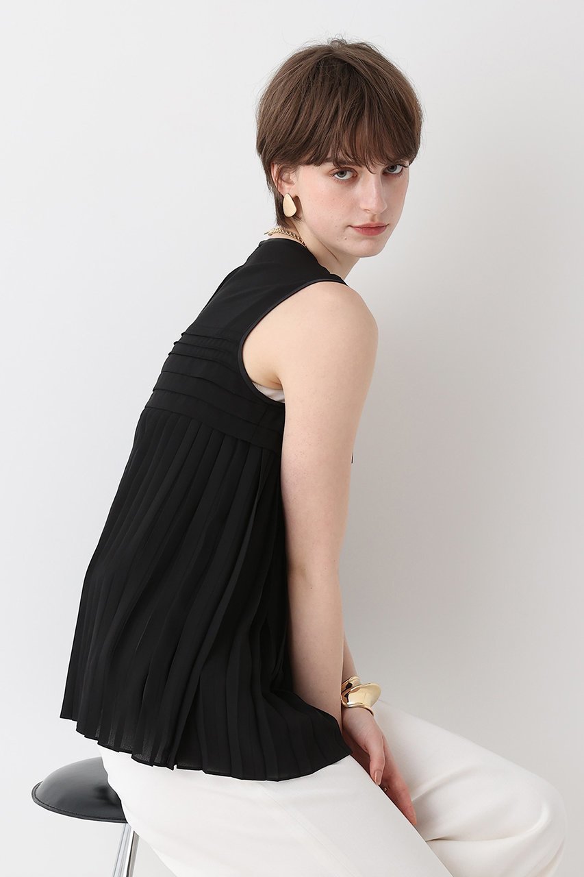 【アルアバイル/allureville】のクロスプリーツブラウス 人気、トレンドファッション・服の通販 founy(ファニー) 　ファッション　Fashion　レディースファッション　Fashion for Women　トップス・カットソー　Cut & Sew Tops　キャミソール&ノースリーブ　Camisoles & Sleeveless Tops　シャツ・ブラウス・オフィスカジュアル　Elegant Blouses & Button-Ups　ジャケット　Jacket, Outerwear　デニム　Denim, Jeans Material　ノースリーブ　Sleeveless, No-Sleeve　ハーフ　Half, Half-Length　フォーマル　Formal, Dressy　プリーツ　Pleats, Pleated　ボトム　Bottoms, Lower Wear　ボーダー　Border, Stripe　エレガント 上品　Elegant　other-6|ID: prp329100004926731 ipo3291000000036967500