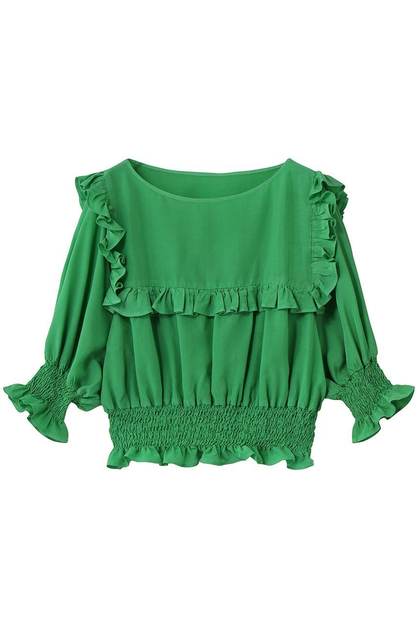 【マルティニーク/martinique】の【CURRENTAGE】ピースダイイングキュプラブラウス 人気、トレンドファッション・服の通販 founy(ファニー) 　ファッション　Fashion　レディースファッション　Fashion for Women　トップス・カットソー　Cut & Sew Tops　シャツ・ブラウス・オフィスカジュアル　Elegant Blouses & Button-Ups　キュプラ　Cupro, Eco Fabric　ショート　Short, Short Length　スリーブ　Sleeve, Long Sleeve / Short Sleeve　フリル　Frill, Ruffle　夏　Summer　春　Spring　S/S・春夏　SS, Spring/Summer, Warm Season　 other-1|ID: prp329100004926733 ipo3291000000036967508