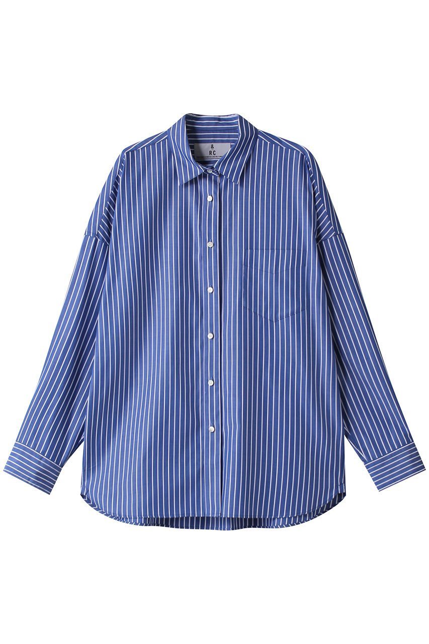 【カレンソロジー/Curensology】の〈&RC〉イングレインビッグシャツ インテリア・キッズ・メンズ・レディースファッション・服の通販 founy(ファニー) 　ファッション　Fashion　レディースファッション　Fashion for Women　トップス・カットソー　Cut & Sew Tops　シャツ・ブラウス・オフィスカジュアル　Elegant Blouses & Button-Ups　コンパクト　Compact, Small Size　シャンブレー　Chambray, Denim-Like Fabric　スリーブ　Sleeve, Long Sleeve / Short Sleeve　タイプライター　Typewriter Fabric, Crisp Cotton　ビジネス 仕事 通勤　Business / Work / Commuting　ロング　Long, Long-Length　ワッシャー　Washer, Crinkled Finish　人気　Popular, Best Seller　定番　Standard, Basic Item　日本製　Made In Japan　羽織　Haori, Light Jacket　ブルー2|ID: prp329100004926742 ipo3291000000036967585