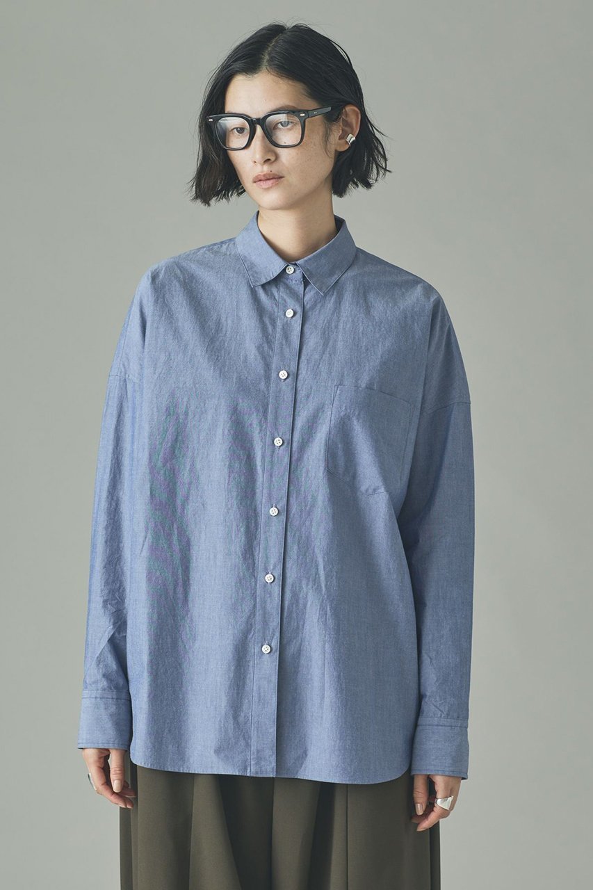 【カレンソロジー/Curensology】の〈&RC〉イングレインビッグシャツ 人気、トレンドファッション・服の通販 founy(ファニー) 　ファッション　Fashion　レディースファッション　Fashion for Women　トップス・カットソー　Cut & Sew Tops　シャツ・ブラウス・オフィスカジュアル　Elegant Blouses & Button-Ups　コンパクト　Compact, Small Size　シャンブレー　Chambray, Denim-Like Fabric　スリーブ　Sleeve, Long Sleeve / Short Sleeve　タイプライター　Typewriter Fabric, Crisp Cotton　ビジネス 仕事 通勤　Business / Work / Commuting　ロング　Long, Long-Length　ワッシャー　Washer, Crinkled Finish　人気　Popular, Best Seller　定番　Standard, Basic Item　日本製　Made In Japan　羽織　Haori, Light Jacket　other-5|ID: prp329100004926742 ipo3291000000036967591