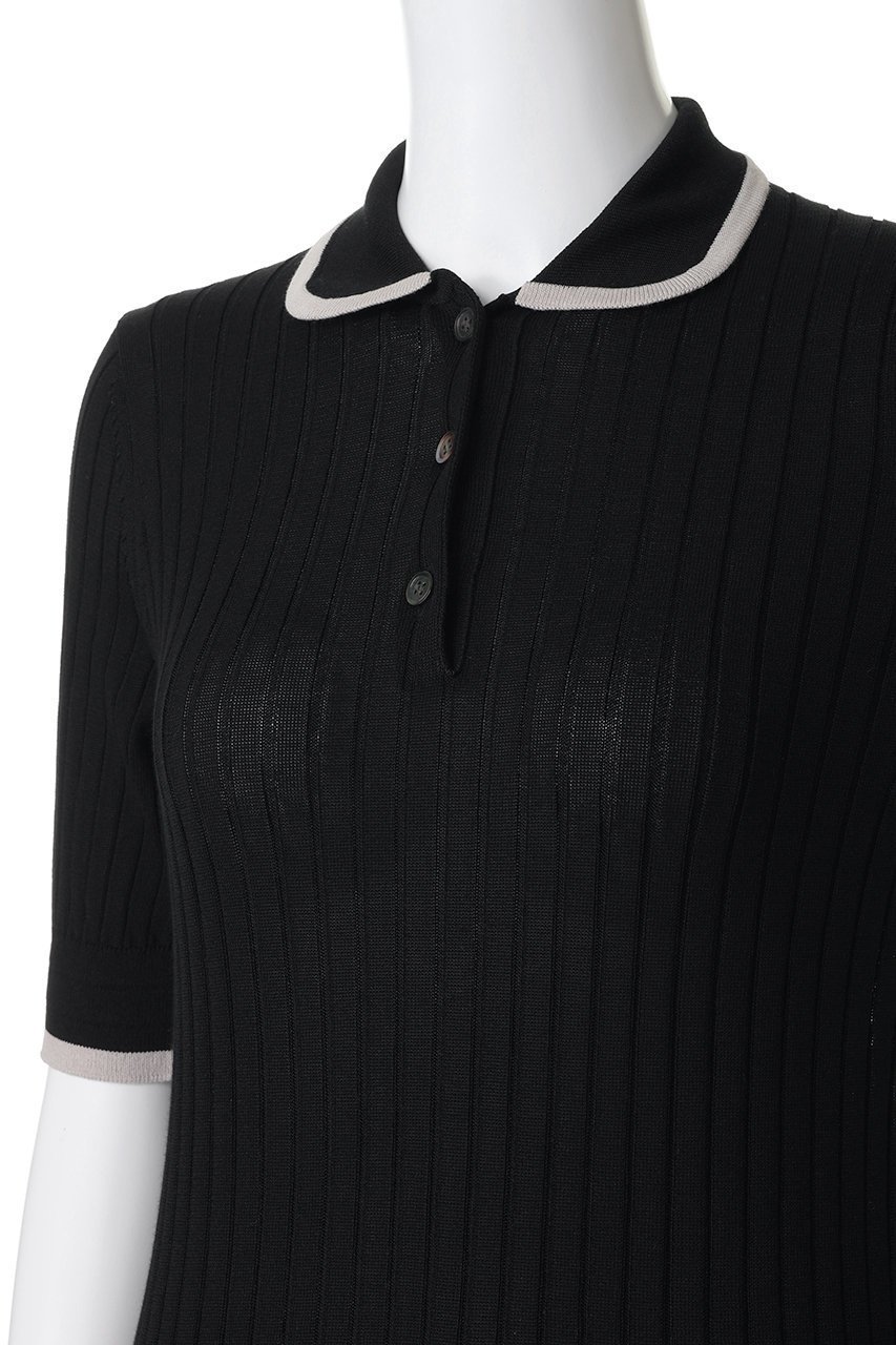 【スローン/SLOANE】の12Gワイドリブ コットン×ポリエステル バイカラー5分袖丸襟ポロ 人気、トレンドファッション・服の通販 founy(ファニー) 　ファッション　Fashion　レディースファッション　Fashion for Women　トップス・カットソー　Cut & Sew Tops　シャツ・ブラウス・オフィスカジュアル　Elegant Blouses & Button-Ups　ポロシャツ・きれいめカジュアル　Smart-Casual Polo Tops　クラシカル　Classical, Vintage-Inspired　ジャケット　Jacket, Outerwear　フィット　Fit, Slim Fit　ポロシャツ　Polo Shirt, Collared Tee　ワイドリブ　Wide Rib, Wide Ribbed Knit　other-5|ID: prp329100004926743 ipo3291000000036967598