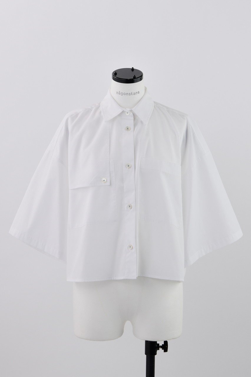 【ナゴンスタンス/nagonstans】のT/Cブロード フレアスリーブ SH/シャツ インテリア・キッズ・メンズ・レディースファッション・服の通販 founy(ファニー) 　ファッション　Fashion　レディースファッション　Fashion for Women　トップス・カットソー　Cut & Sew Tops　シャツ・ブラウス・オフィスカジュアル　Elegant Blouses & Button-Ups　クロップド　Cropped, Short Length　ショート　Short, Short Length　シンプル　Simple, Minimal　スリーブ　Sleeve, Long Sleeve / Short Sleeve　フレア　Flare, Flared　ブロード　Broadcloth, Fine Cotton　Salt|ID: prp329100004926746 ipo3291000000036967618