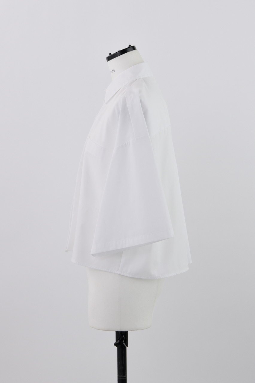 【ナゴンスタンス/nagonstans】のT/Cブロード フレアスリーブ SH/シャツ 人気、トレンドファッション・服の通販 founy(ファニー) 　ファッション　Fashion　レディースファッション　Fashion for Women　トップス・カットソー　Cut & Sew Tops　シャツ・ブラウス・オフィスカジュアル　Elegant Blouses & Button-Ups　クロップド　Cropped, Short Length　ショート　Short, Short Length　シンプル　Simple, Minimal　スリーブ　Sleeve, Long Sleeve / Short Sleeve　フレア　Flare, Flared　ブロード　Broadcloth, Fine Cotton　other-2|ID: prp329100004926746 ipo3291000000036967619