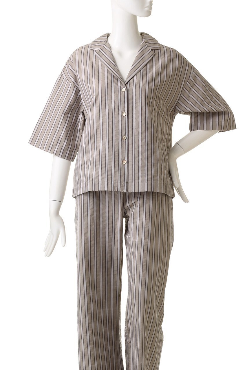 【ハンロ/HANRO】のURBAN CASUALS 半袖 人気、トレンドファッション・服の通販 founy(ファニー) 　ファッション　Fashion　レディースファッション　Fashion for Women　トップス・カットソー　Cut & Sew Tops　シャツ・ブラウス・オフィスカジュアル　Elegant Blouses & Button-Ups　ショート　Short, Short Length　スタイリッシュ　Stylish, Fashionable　ストライプ　Stripe, Striped Pattern　スリーブ　Sleeve, Long Sleeve / Short Sleeve　リラックス　Relax, Relaxed Fit　半袖　Short Sleeve, Half Sleeve　other-2|ID: prp329100004926752 ipo3291000000036967664