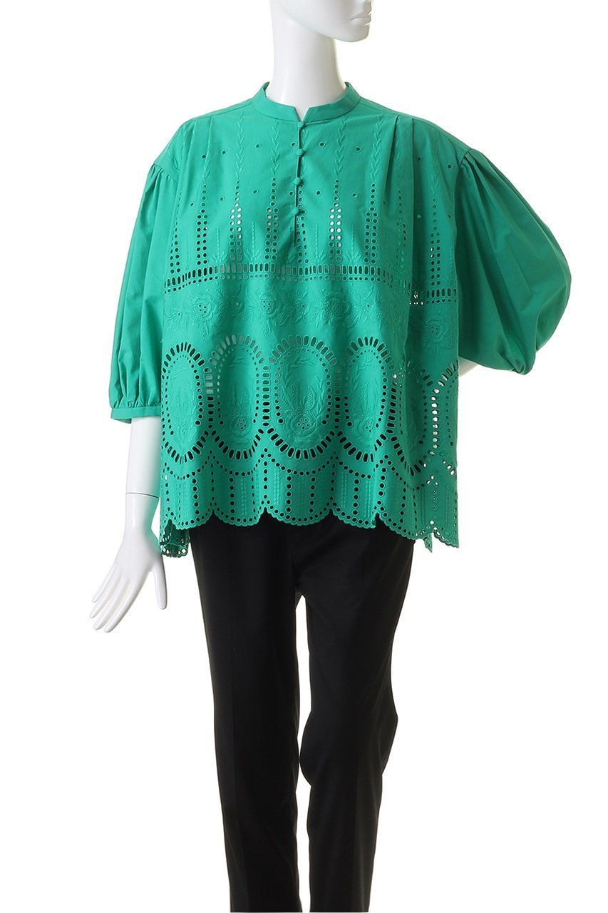 【デパリエ/DEPAREILLE】のフラワーエンブロイダリーブラウス 人気、トレンドファッション・服の通販 founy(ファニー) 　ファッション　Fashion　レディースファッション　Fashion for Women　トップス・カットソー　Cut & Sew Tops　シャツ・ブラウス・オフィスカジュアル　Elegant Blouses & Button-Ups　ギャザー　Gathered, Ruffled　ショート　Short, Short Length　スリーブ　Sleeve, Long Sleeve / Short Sleeve　ヘムライン　Hemline, Bottom Cut　夏　Summer　other-2|ID: prp329100004926756 ipo3291000000036967702