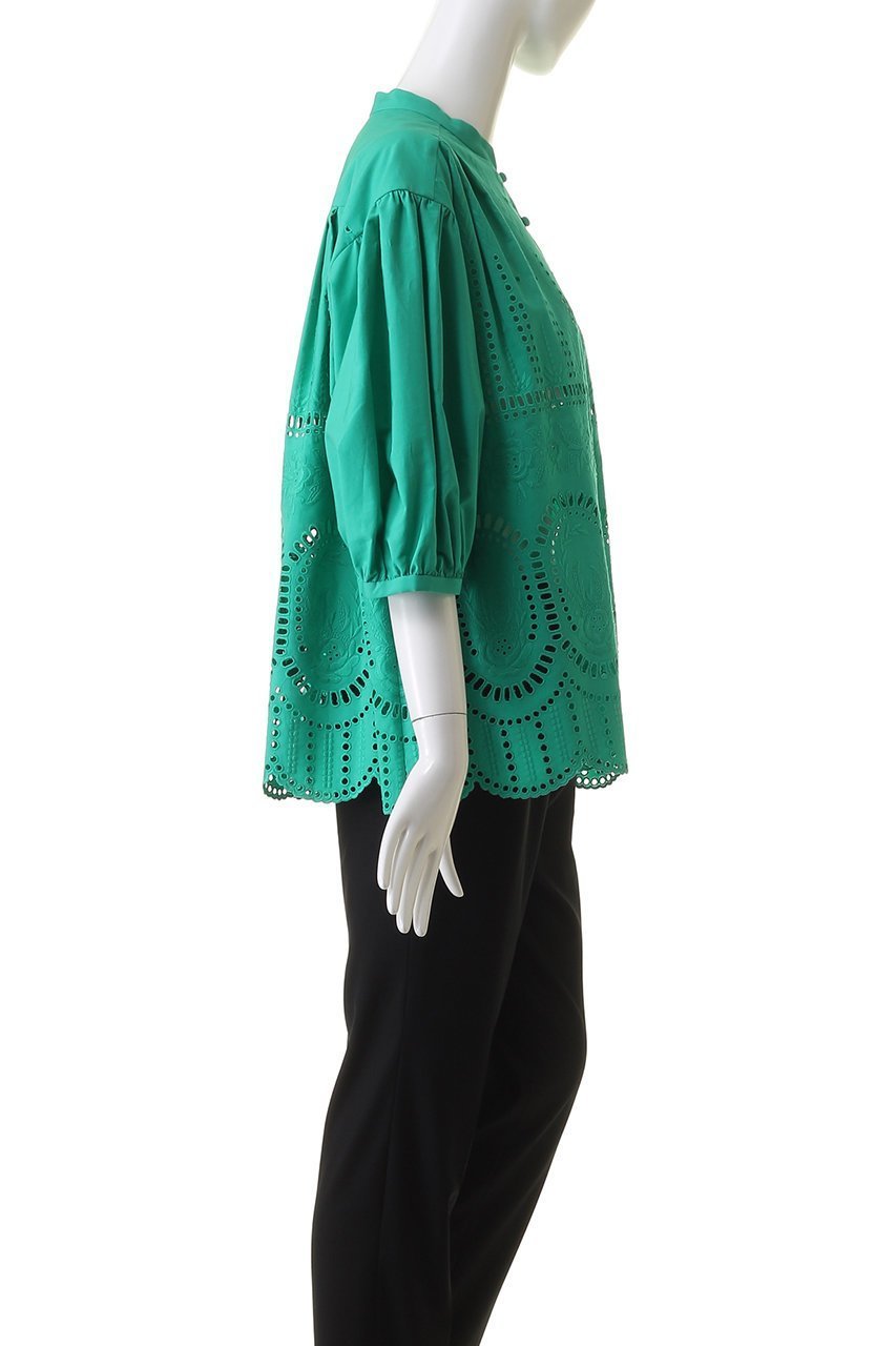 【デパリエ/DEPAREILLE】のフラワーエンブロイダリーブラウス 人気、トレンドファッション・服の通販 founy(ファニー) 　ファッション　Fashion　レディースファッション　Fashion for Women　トップス・カットソー　Cut & Sew Tops　シャツ・ブラウス・オフィスカジュアル　Elegant Blouses & Button-Ups　ギャザー　Gathered, Ruffled　ショート　Short, Short Length　スリーブ　Sleeve, Long Sleeve / Short Sleeve　ヘムライン　Hemline, Bottom Cut　夏　Summer　other-3|ID: prp329100004926756 ipo3291000000036967703